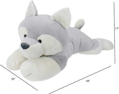 | Sqoosh2Poof Giant, Cuddly, Ultra Soft Plush Stuffed Animal with Bonus Interactive Surprise - 44" Husky